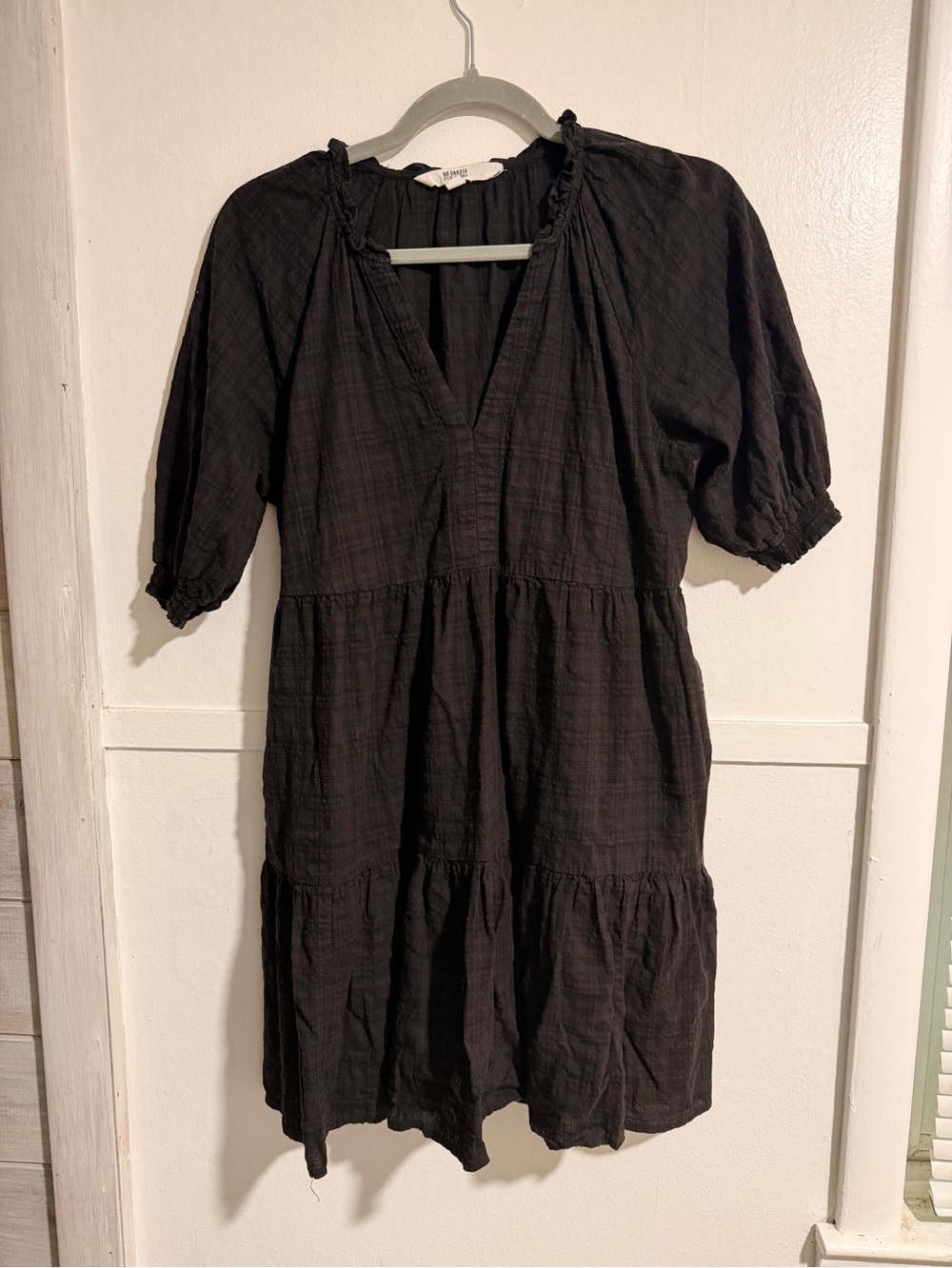 Steve Madden Black Gauzy V-Neck Blouse